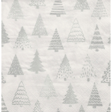 PAPSTAR serviette  motif de Nol "Pine Forest", argent