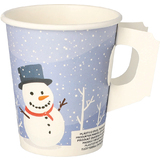 PAPSTAR gobelet en carton avec anse "Snowtime", 0,2 l