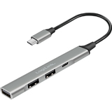 LogiLink hub USB 3.2 Gen1, 4 ports, botier aluminium, gris