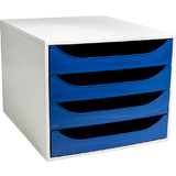 EXACOMPTA module de classement ECOBOX, 4 tiroirs, bleu nuit