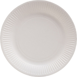 PROnappe assiette en carton, rond, 230 mm, blanc