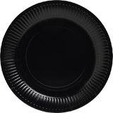 PROnappe assiette en carton, rond, 230 mm, noir