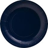 PROnappe assiette en carton, rond, 230 mm, bleu marine