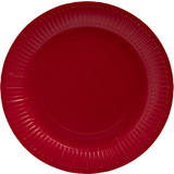 PROnappe assiette en carton, rond, 230 mm, rouge