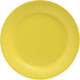 PROnappe assiette en carton, rond, 230 mm, jaune