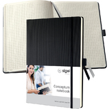 sigel carnet de notes Conceptum, A4+, quadrill, noir