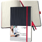 sigel carnet de notes Conceptum, A5, quadrill, noir/rouge