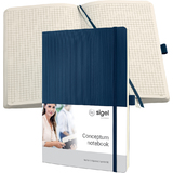 sigel carnet de notes Conceptum, A4, quadrill, bleu