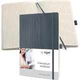 sigel carnet de notes Conceptum, A4, quadrill, gris