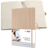 sigel carnet de notes Conceptum, A4, quadrill, beige