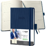 sigel agenda de poche Conceptum 2025, env. A6, bleu fonc