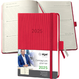 sigel agenda de poche Conceptum 2025, env. A6, rouge