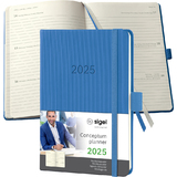 sigel agenda de poche Conceptum 2025, env. A6, bleu