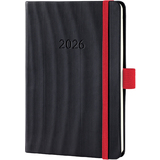 sigel agenda de poche Conceptum 2026, env. A6, noir/rouge