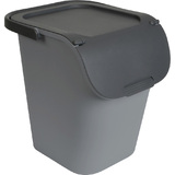 EDA poubelle de tri TriHome, 40 litres, ciment/anthracite