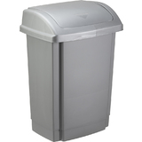 past team Poubelle  couvercle basculant, 25 litres, argent