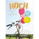 SUSY card Geburtstagskarte "Fahrrad-Ballons", din A5