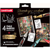 uni-ball marqueur craie chalk marker, coffret Nol TRADI