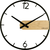 UNiLUX horloge murale  quartz CIRCLE, noir/bambou