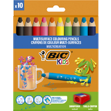 BIC kids Crayon de couleur multi-surfaces, tui carton de 10