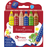 FABER-CASTELL crayon de couleur Grippy, tui carton de 6
