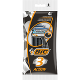 BIC rasoir jetable 3 Action, pour hommes, pack de 4