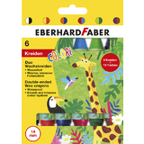 EBERHARD faber Craie de cire double COLORI, tui de 6