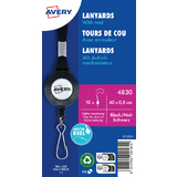 AVERY lacet textile avec enrouleur, noir