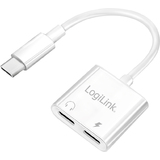 LogiLink Cble adaptateur USB-C - 2x USB-C, 150 mm, blanc