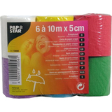 PAPSTAR banderole de papier crpon, 50 mm x 10 m, pack de 6