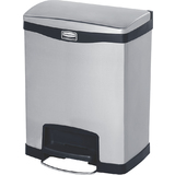 Rubbermaid collecteur  pdale slim Jim, en mtal, 30 litres