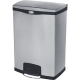 Rubbermaid collecteur  pdale slim Jim, en mtal, 90 litres