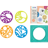 HEYDA kit de pochoirs spirales, 5 pices