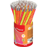Maped crayon  papier NEON, avec gomme, duret: HB, pot 72