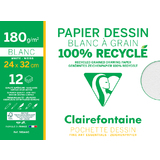 Clairefontaine papier dessin "Blanc  Grain" 100% recycl