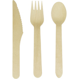 kangaro couverts jetables, en bois, 200 pices