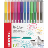 Kores feutre Fineliner "K-Liner", trac: 0,4 mm, tui de 12
