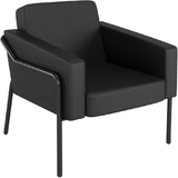 PAPERFLOW fauteuil visiteur medso KLASSIK l simili-cuir noir