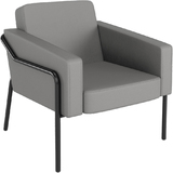 PAPERFLOW fauteuil visiteur medso KLASSIK l simili-cuir gris