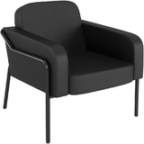 PAPERFLOW fauteuil visiteur medso RUND L, simili-cuir, noir