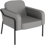 PAPERFLOW fauteuil visiteur medso RUND L, simili-cuir, gris