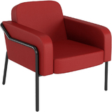 PAPERFLOW fauteuil visiteur medso RUND L, simili-cuir, rouge