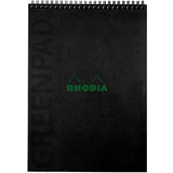 RHODIA bloc reliure intgrale GREENPAD, A4+, quadrill, noir