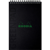 RHODIA bloc reliure intgrale GREENPAD, A5+, quadrill, noir