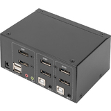 DIGITUS commutateur KVM, 2 ports, dual Display, DisplayPort
