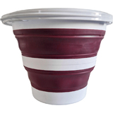 Linden berg Seau, pliable, rond, 10 litres, bordeaux/blanc
