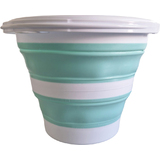 Linden berg Seau, pliable, rond, 10 litres, turquoise/blanc