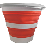 Linden berg Seau, pliable, rond, 10 litres, orange/blanc