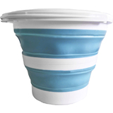 Linden berg Seau, pliable, rond, 10 litres, bleu/blanc