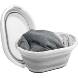 Linden berg Corbeille  linge, pliable, gris/blanc
